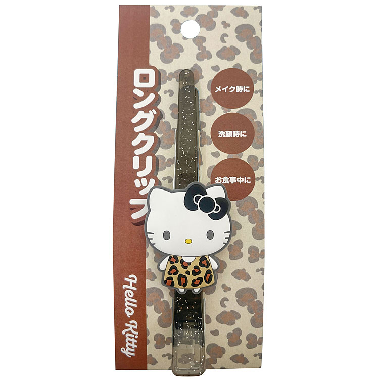 ハローキティ マスコット付きロングクリップ レオパード 437445