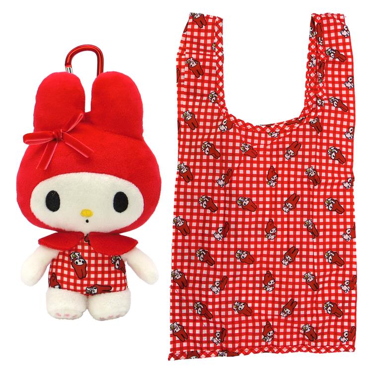 マイメロディ ぬいぐるみエコバッグ 赤チェック 219800