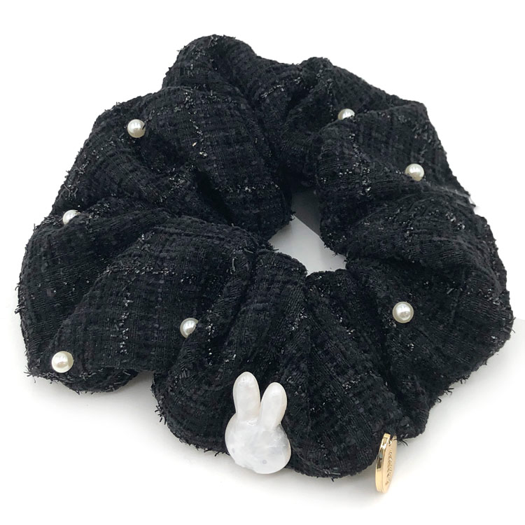 ミッフィー グッズ ツイードシュシュ BLACK TWEED & PEARL 569148