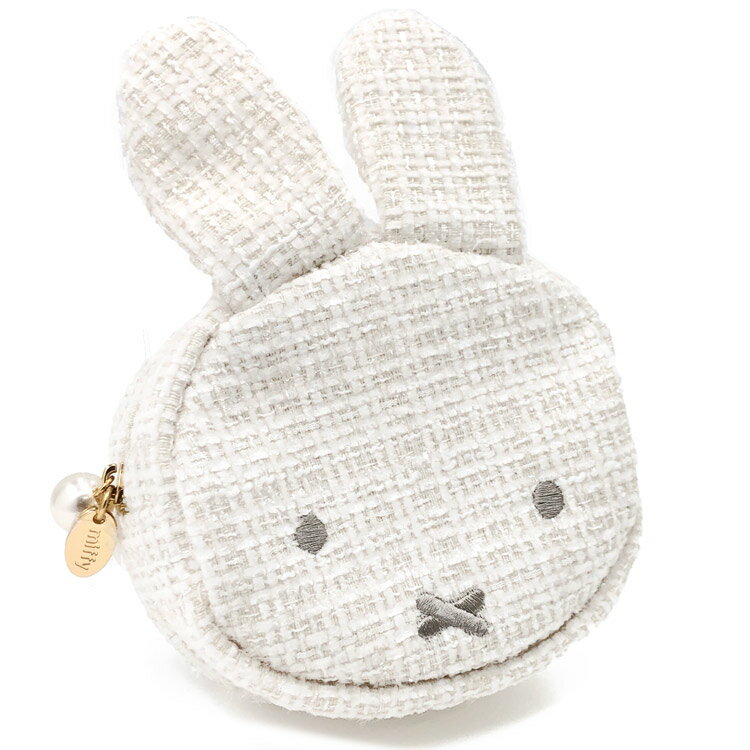 ミッフィー グッズ ツイードダイカットポーチ WHITE TWEED & PEARL 569155