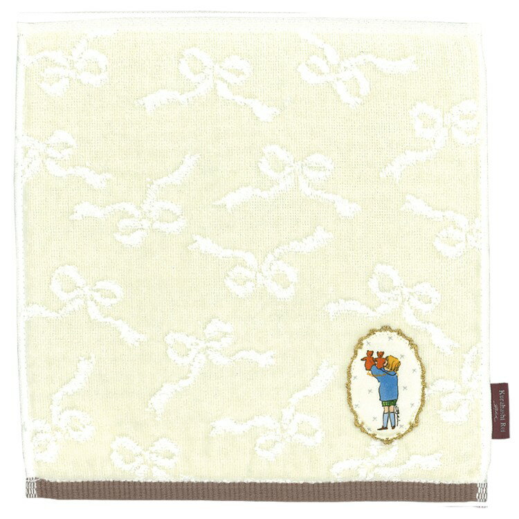 くらはしれい プリントアップリケハンカチ ベージュ 995357