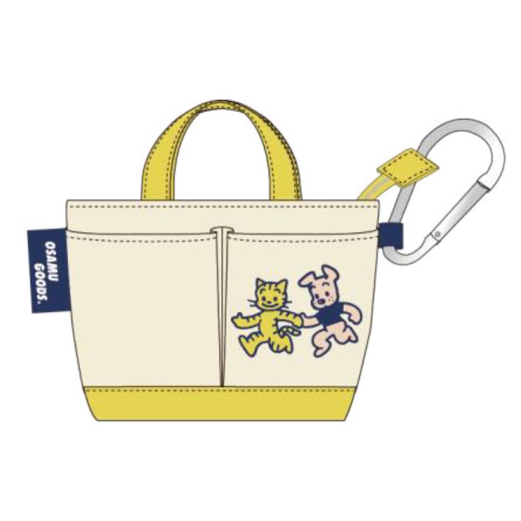 オサムグッズ 3718 ミニトートキーケース キャット&ドッグ イエロー OSAMU GOODS