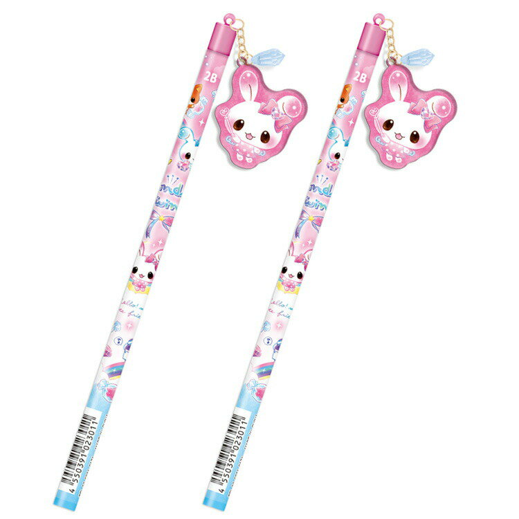 商品仕様BIGなチャームとストーンがかわいい★【サイズ】本体：約直径7.5×H180mm(飾り部分含まず)【内容】鉛筆(2B・丸軸)：同柄2本セット 【素材】木、黒鉛、鉄、銅、アクリル【原産国】中国特記事項※画像はあくまでも商品イメージになります。実際の商品と色や仕様が異なる場合がありますので、予め御了承ください。 ※メーカー希望小売価格はメーカーカタログに基づいて掲載しています。