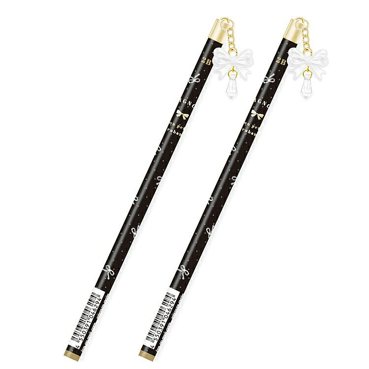 商品仕様ボリューミーでかわいいリボンビーズ付き★【サイズ】本体：約直径7.5×H180mm(飾り部分含まず)【内容】鉛筆(2B・丸軸)：同柄2本セット 【素材】木、黒鉛、MS、アクリル、銅、鉄【原産国】中国特記事項※画像はあくまでも商品イメージになります。実際の商品と色や仕様が異なる場合がありますので、予め御了承ください。 ※メーカー希望小売価格はメーカーカタログに基づいて掲載しています。