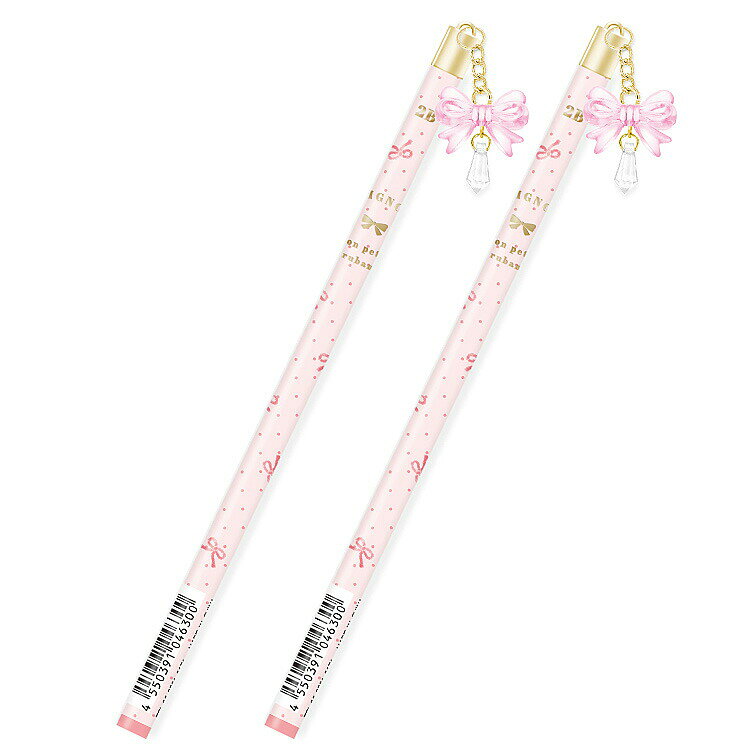 商品仕様ボリューミーでかわいいリボンビーズ付き★【サイズ】本体：約直径7.5×H180mm(飾り部分含まず)【内容】鉛筆(2B・丸軸)：同柄2本セット 【素材】木、黒鉛、MS、アクリル、銅、鉄【原産国】中国特記事項※画像はあくまでも商品イメージになります。実際の商品と色や仕様が異なる場合がありますので、予め御了承ください。 ※メーカー希望小売価格はメーカーカタログに基づいて掲載しています。