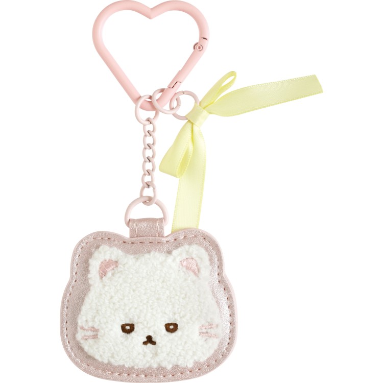 いしよわちゃん ミラーカラビナチャーム 後輩ちゃん 推しだいすき キーホルダー サガラ刺繍 鏡 ハート型カラビナ