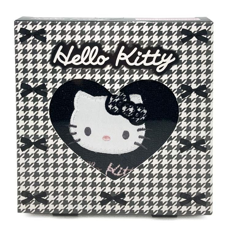 Towels, Handkerchieves - ハローキティ タオルハンカチ BOX ブラック ギフト 903493