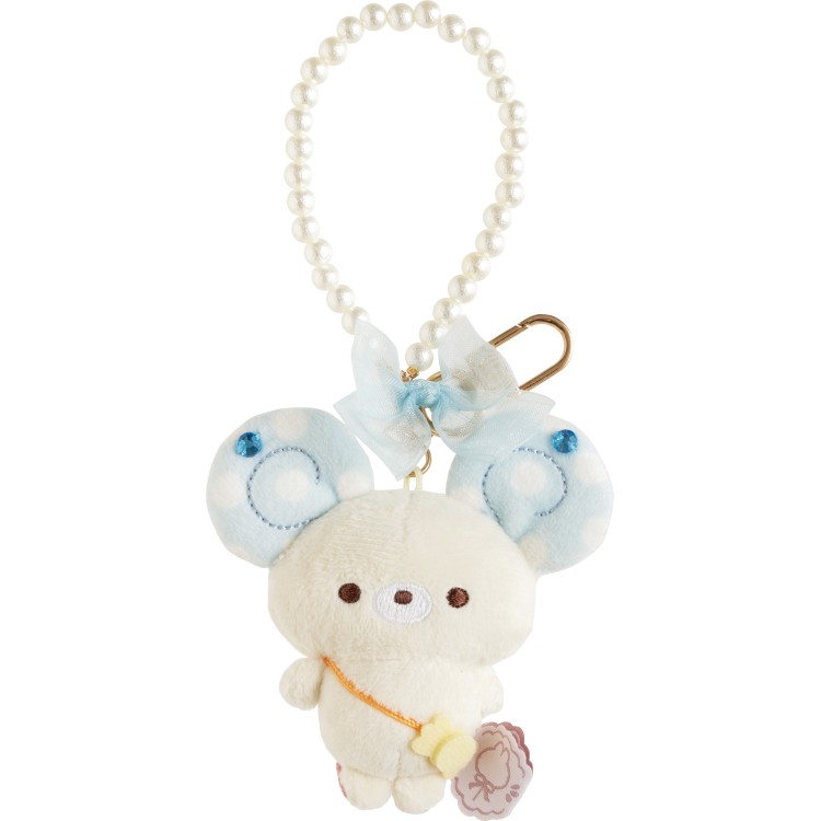 Rakuten - 【4月中旬以降〜出荷】 シュガーココムー ぶらさげぬいぐるみ ポップ チューポップキャンディ ポップ ぬいぐるみキーホルダー パール リボン ねずみ