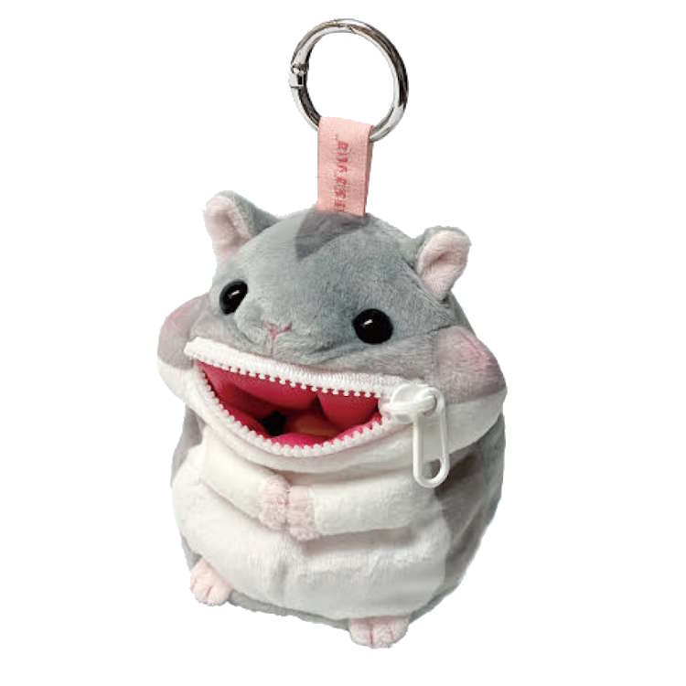 ほおばりいず ぱくぱくポーチ じゃんがりあんはむすたー ぬいぐるみポーチ 口がチャック 049946