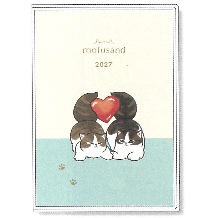 mofusand モフサンド 手帳 2027年 スケジュール帳 1000141188 2027年1月始まり A6 変形 マンスリー ハートにゃん 205544 anicharaya-10309178 ファンシーモンスター パッケージ画像