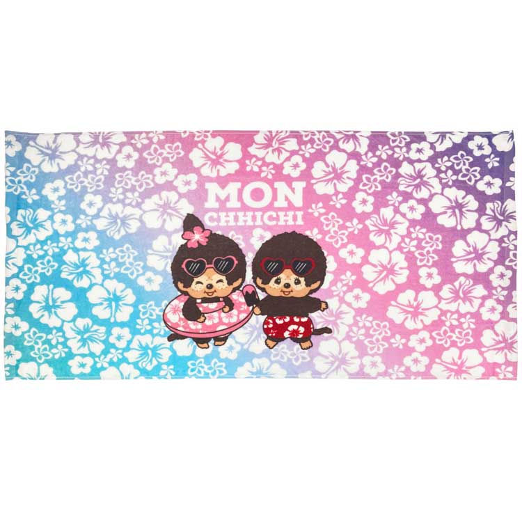 貝斯弦 - モンチッチ ミニバスタオル 020248 日焼けハイビスカス Monchhichi