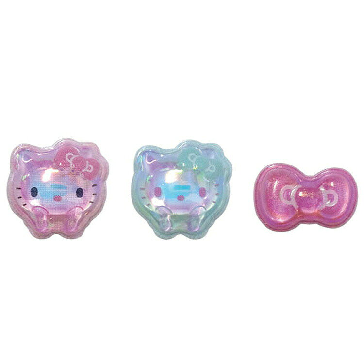 ハローキティ マルチデコパーツ 3P パステル オーロラ加工 629397