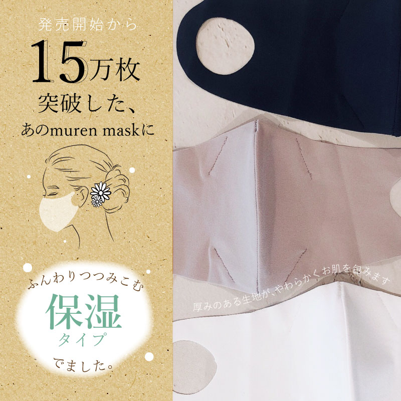 【送料無料 郵送】 保湿用 マスク Silky murenMask シルキー ムレンマスク ダークグレー 小さめサイズ 女性用 1枚入り 保湿 抗菌 ムレにくい 立体 息がしやすい 洗える 耳が痛くなりにくい