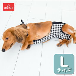 【anifull 公式】 キズぐちエプロン Lサイズ アニフル 日本製 ダイヤ工業 犬用品 犬 犬用 術後 術後服 傷口 保護 保護服 隠す 服 チェック柄 チェック かわいい リボン 女の子用 女の子 メス用 雌用 L 送料込