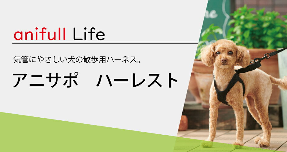 【anifull 公式】 アニサポ ハーレスト ブラック Mサイズ アニフル ダイヤ工業 日本製 犬用品 犬用 犬 気管にやさしい ハーネス 気管 咳 呼吸器 犬用ハーネス 気管に優しい 気管に優しいハーネス アニサポハーレスト M 2