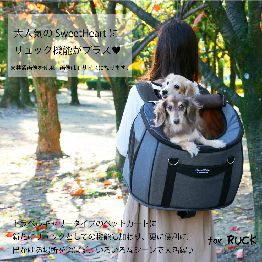 【最大2000円OFFクーポン配布】スイートハート リュックタイプ ペットカート Lサイズ ペット用 カート 12kgまで [ファンタジーワールド] 2