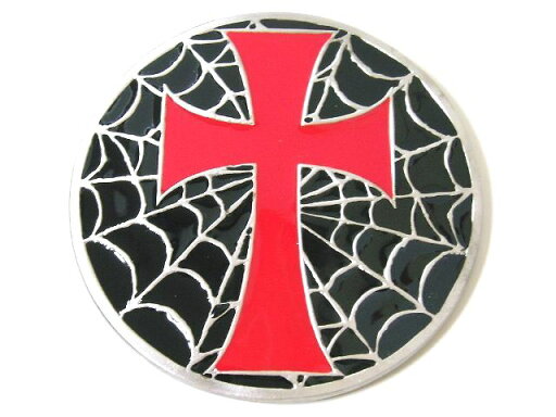 クロスバックル / BLACK SPIDER RED CROSS BELT BUCKLE ベルトバックル クロスバックル / BLACK SPIDER RED CROSS BELT BUCKLE ベルトバックル