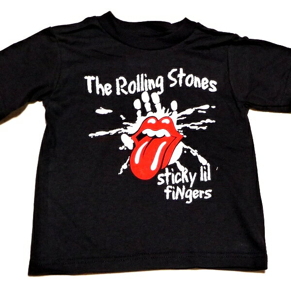 ROLLING STONES ローリングストーンズSTICKY LITTLE FINGERS TODDLER オフィシャル ベビーTシャツよちよち歩き（幼児）オフィシャルバンドTシャツ