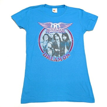 ☆☆☆【2枚までメール便対応可】AEROSMITH エアロスミスDREAM ON CIRCLE PHOTO Babydoll オフィシャル レディースバンドTシャツ【あす楽対応】