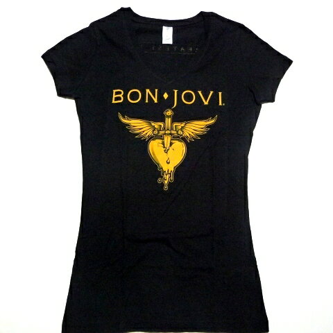 BON JOVI ボンジョヴィThe Greatest Hits Ultimate Collection Album Cover Black V-Neck レディース バンドTシャツ