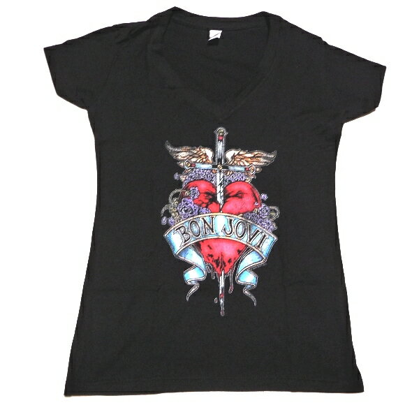 BON JOVI ボンジョヴィHEART & DAGGER Babydoll レディース オフィシャル バンドTシャツ