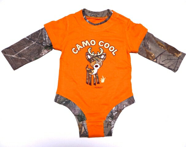 BUCKWEAR-CAMO COOL INFANT BOYS LS CAMO RomperFEATURING REALTREE XTRA オフィシャル 長袖ロンパース