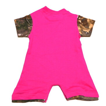 ☆☆☆【2枚までメール便対応可】BUCKWEAR-MORE THAN HUNTING SEASON INFANT GIRLS ROMPER PINKFEATURING REALTREE XTRA オフィシャル ロンパース【あす楽対応】