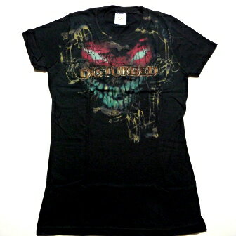 DISTURBEDディスターブドRED EYES-LADIESレディースオフィシャルバンドTシャツ