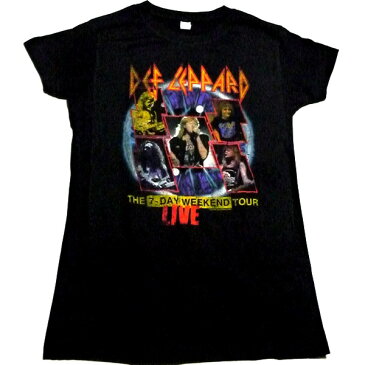 ☆☆☆【2枚までメール便対応可】DEF LEPPARD デフレパード7 DAY WEEKEND Babydoll レディース オフィシャル バンドTシャツ【あす楽対応】