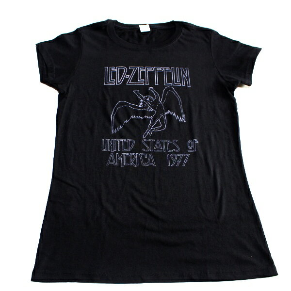 LED ZEPPELIN レッド・ツェッペリンUSA 77 JUNIORS オフィシャル レディースンドTシャツ