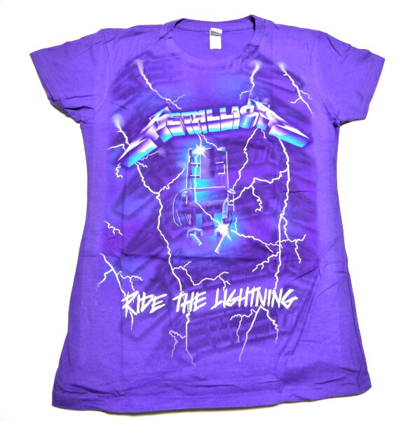 METALLICA メタリカPURPLE LIGHTNING レディース オフィシャル バンドTシャツ