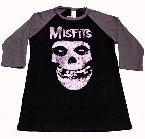 MISFITS ミスフィッツCLASSIC FIEND SKULL JUNIORS 3/4 SLEEVE RAGLAN オフィシャル レディースバンドTシャツ