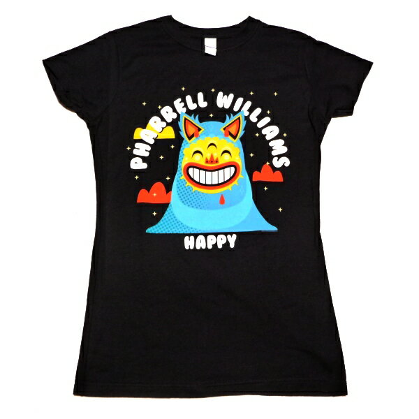 PHARRELL WILLIAMS ファレル ウィリアムスHAPPY Babydoll オフィシャル レディースTシャツ / 2枚までメール便対応可