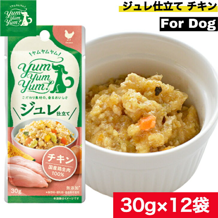 Other - Yum Yum Yum! ヤムヤムヤム ジュレ 仕立て チキン 30g 12袋セット ウェットフード やわらかい 犬 トッピング 無添加 国産 おやつ ゼリー ドッグフード 鶏肉 トッピング