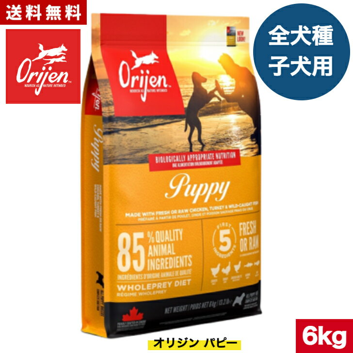樂天商城 - 【送料無料】オリジン パピー 6kg カナダ産 正規品 ドッグフード ドライフード オールステージ 全ライフステージ 全犬種用 超小型犬 小型犬 中型犬 大型犬 子犬用 成犬用 高齢犬用 妊娠 授乳 母犬 ORIJEN 総合栄養食 穀物不使用 無添加 グレインフリ- お試し