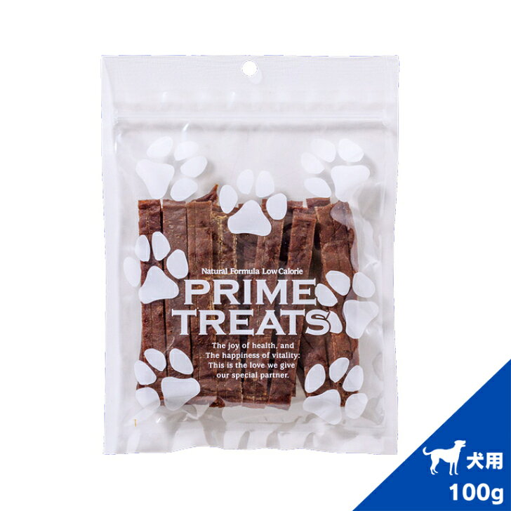 プライムトリーツ ホースミートスライス 100g 正規品 犬用おやつ 犬用ジャーキー 猫用おやつ 猫用ジャーキー 犬猫兼用 ≪おやつ/子犬～老犬・子猫～老猫/無添加ジャーキー/ドッグ/キャット≫ 犬・猫の事をよく考えた低カロリー おやつ馬肉は良質なたんぱく質で脂肪が少ないのでとっても低カロリー・低アレルギー。また、グリコーゲンが多く含有しており消化性が良く、体力回復の即効性にすぐれています。馬肉のもも肉を十分に乾燥させてスライスしています。グリコーゲンが多く含有して消化性が良く、体力回復の即効性に優れています。ソフト仕上げのため、小型犬・猫から老犬・猫まで全犬猫種に与えやすいおやつです。馬肉は低カロリーのため、ダイエット犬・猫等に最適です。アレルギー疾患を持っている愛犬・猫にも最適です。原産国：アメリカ合衆国※開封後は冷蔵保管にて保管され、早めにご賞味下さい。■原材料馬もも肉■100g当りカロリー260kcal 5