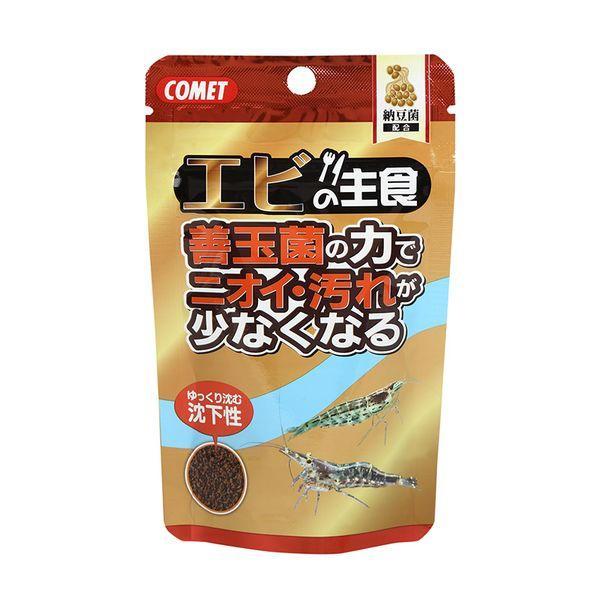 イトスイ コメット エビの主食 納豆菌 30g 残りエサでは不足しがちな栄養をしっかり補う、エビ専用の沈下性フードです。 納豆菌が腸内環境の健康をサポートします。 消化吸収を助けることで排泄物の分解力が向上し、水の汚れや嫌なニオイを軽減します。 底にいるエビに合わせた、沈下性クランブルタイプです。 ---原産国--- 台湾 ---原材料--- フィッシュミール、小麦粉、大豆ミール、シュリンプミール、酵母、フィッシュオイル、納豆菌、各種ビタミン、ミネラル類 ---成分--- 粗タンパク質：40％以上、粗脂肪：6％以上、粗繊維：4％以下、粗灰分：12％以下、水分：10％以下 ・リニューアルに伴い、商品パッケージ・内容が変更となっており、画像・内容と異なる場合がございます。 ・ご購入いただいたタイミングにより、お品切れの場合がございます。その場合は別途ご連絡させていただきます。