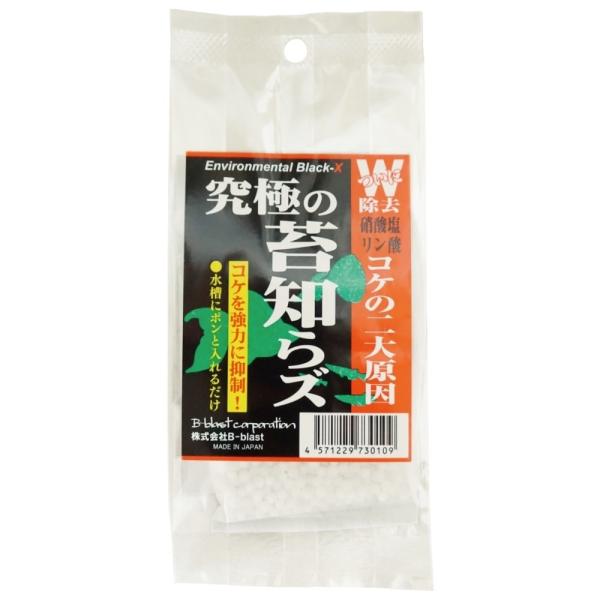 B-blast 究極の苔知らズ 40ml 水槽にポンといれるだけでコケを強力に抑制するろ過材です。 コケの原因であるリン酸、硝酸塩を除去します。 水草（リシア・ウィローモス）にも安心して使用可能です。 効果期間は約1〜2ヶ月です。 ---原産国--- 日本 ---原材料--- 活性アルミナ ・リニューアルに伴い、商品パッケージ・内容が変更となっており、画像・内容と異なる場合がございます。 ・ご購入いただいたタイミングにより、お品切れの場合がございます。その場合は別途ご連絡させていただきます。