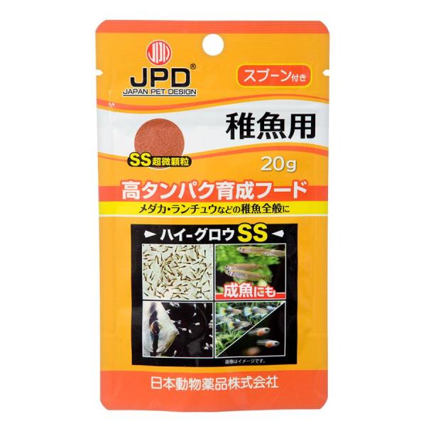 ニチドウ 高タンパク育成フード ハイグロウSS 20g 栄養価と嗜好性に優れる稚魚用のエサです。 高タンパク・高脂肪のフードで増体効果に優れます。 グッピーやメダカ、ネオンテトラなどの稚魚全般に与えることができます。成魚にもおすすめです。 稚魚が食べやすい超微顆粒で水を汚しません。 水中を浮遊しながら、ゆっくりと沈下します。スプーン付きです。 ---対象--- メダカ、ランチュウなどの稚魚全般 ---原産国--- 日本 ---原材料--- オキアミミール、魚粉、イカミール、小麦粉、魚油、乳酸菌、酪酸菌、ビール酵母、甘草抽出物、ビフィズス菌、アスタキサンチン、ビタミン類、ミネラル類 ---成分--- 粗蛋白質54．0％以上、粗脂肪10．0％以上、粗繊維3．0％以下、粗炭分17．0％以下、水分10．0％以下 カルシウム1．8％以上、リン1．5％以上 ・リニューアルに伴い、商品パッケージ・内容が変更となっており、画像・内容と異なる場合がございます。 ・ご購入いただいたタイミングにより、お品切れの場合がございます。その場合は別途ご連絡させていただきます。