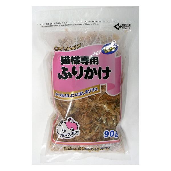 フジサワ 猫様専用ふりかけ 90g ・賞味期限：2026年11月 かつおぶしとにぼしをブレンドしたおやつです。 ドライフードや缶詰などにふりかけたり、そのまま食べてもおいしいです。 ---原産国--- 日本 ---原材料--- かつおのふし、いわし、食塩、酸化防止剤（ビタミンE） ---成分--- 粗たん白質：70％以上、粗脂肪：4％以上、粗繊維：3％以下、粗灰分：10％以下、水分：15％以下 エネルギー：約336kcal／100gあたり ・リニューアルに伴い、商品パッケージ・内容が変更となっており、画像・内容と異なる場合がございます。 ・ご購入いただいたタイミングにより、お品切れの場合がございます。その場合は別途ご連絡させていただきます。 ◆賞味期限が近づいておりますため、特別価格にてご提供しております。