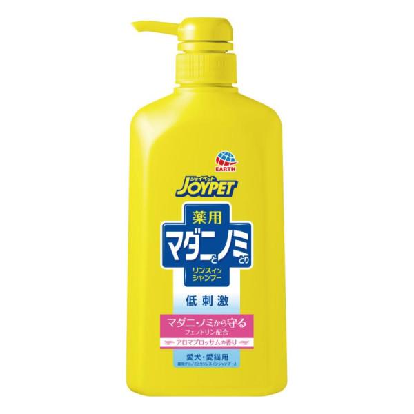 アース・ペット JOYPET 薬用マダニとノミとりリンスインシャンプー アロマブロッサム ポンプ 600ml 有効成分フェノトリンが被毛のすみずみまで広がり、しっかりマダニ・ノミを取り除くシャンプーです。 低刺激で、デリケートな愛犬・愛猫にやさしい植物由来の洗浄成分を配合しています。 保湿成分・シルクプロテイン配合だから、シャンプー後、被毛がふんわり・つややかに仕上がります。 アロマブロッサムの香りです。 ---対象--- 犬・猫 ---原産国--- 日本 ---有効成分--- フェノトリン ・リニューアルに伴い、商品パッケージ・内容が変更となっており、画像・内容と異なる場合がございます。 ・ご購入いただいたタイミングにより、お品切れの場合がございます。その場合は別途ご連絡させていただきます。
