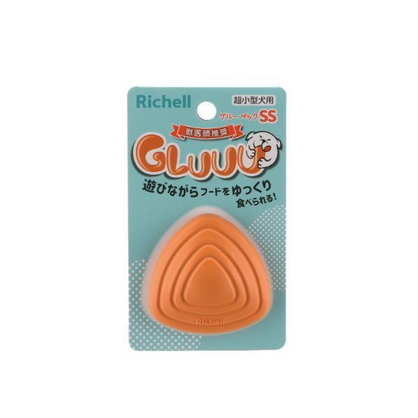 Richell グルー ペック SS オレンジ わくわくするしかけがいっぱい!お気に入りフードで楽しくトレーニングができます。 不規則に転がるので楽しく遊ぶことができます。 フタの開け閉めで、フードが出る隙間サイズが変化します。 お手入れやフードの出し入れが簡単にできます。 ---対象--- 超小型犬用 適応体重：6kg以下 ---原産国--- 中国 ---材質--- 合成ゴム ---サイズ--- 約6.3×6.3×H4.6(cm) ・リニューアルに伴い、商品パッケージ・内容が変更となっており、画像・内容と異なる場合がございます。 ・ご購入いただいたタイミングにより、お品切れの場合がございます。その場合は別途ご連絡させていただきます。
