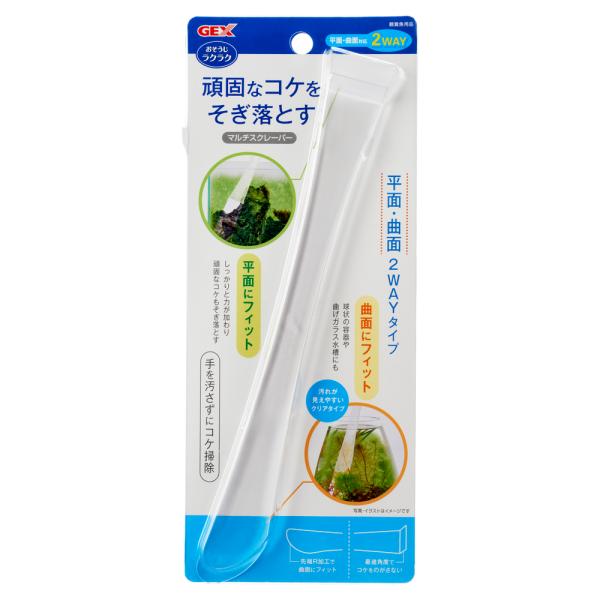 GEX マルチスクレーパー 手を汚さずにコケ掃除!平面・曲面の2WAYタイプ。 小型水槽にも使用しやすいスティック&薄型設計。 最適角度の先端形状で、頑固なコケもしっかりそぎ落とす。 ---対象--- ガラス水槽 ---原産国--- 中国 ---原材料--- PC ---サイズ--- 約幅3×奥行0.8×高さ25cm ・リニューアルに伴い、商品パッケージ・内容が変更となっており、画像・内容と異なる場合がございます。 ・ご購入いただいたタイミングにより、お品切れの場合がございます。その場合は別途ご連絡させていただきます。