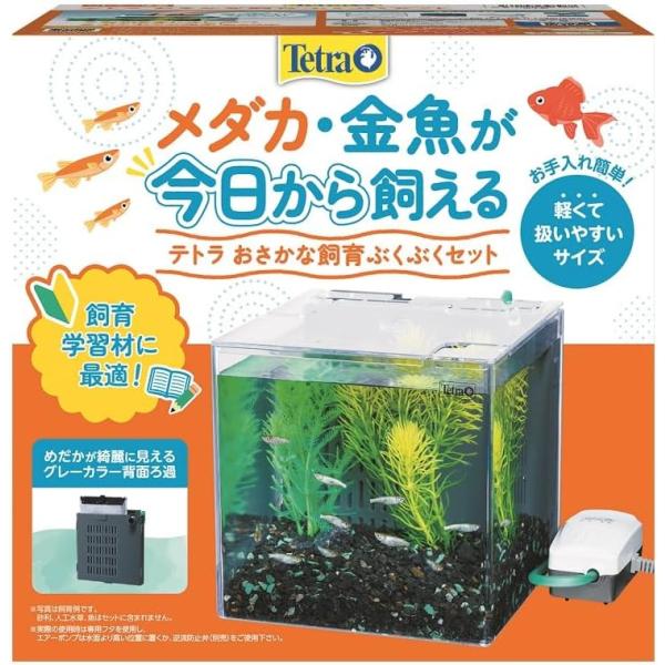 スペクトラムブランズジャパン テトラ おさかな飼育 ぶくぶくセット SP-17BU フィルターが水槽の中に収まるので場所をとらず、 どこにでも自由における17cm角の小型水槽セットです。 コンパクトながら大きなバイオバッグ使用の強力フィルターを採用。 ろ材の交換も手を汚さずに簡単。エアポンプ付で酸素もしっかり補給。 ---対象--- 金魚・メダカ ---仕様--- エアーポンプ 定格電圧:100V 定格周波数:50/60Hz(共用) 定格消費電力(50/60Hz):1.5/1.4W 吐出量(50/60Hz):1.0/0.8L/分 ---内容物--- 水槽(ふた付き)、スマートフィルター、エアーポンプ、テトラ バイオバッグ ---サイズ--- 水槽：約17×17×17cm（水容量：約5L） ・リニューアルに伴い、商品パッケージ・内容が変更となっており、画像・内容と異なる場合がございます。 ・ご購入いただいたタイミングにより、お品切れの場合がございます。その場合は別途ご連絡させていただきます。