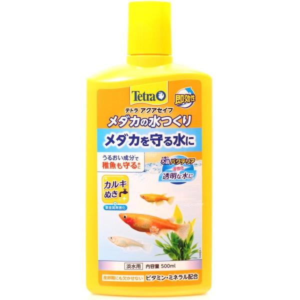 スペクトラム テトラ メダカの水つくり 500ml メダカ用の粘膜保護成分が入っている水質調整剤です。 うるおい成分である強力保護コロイドが体表を包み、魚の健康な粘膜やエラを守る水に調整します。 水道水に含まれる有害なカルキやクロラミン、重金属である銅や亜鉛、鉛、カドミウムなどを無害化します。 ミネラルを豊富に含み、水道水を自然環境水に近づけます。 天然の海藻抽出成分が水槽のろ過バクテリアの定着を促し、透明でクリアな水を作ります。 ---対象--- メダカ・淡水 ---原産国--- ドイツ ・リニューアルに伴い、商品パッケージ・内容が変更となっており、画像・内容と異なる場合がございます。 ・ご購入いただいたタイミングにより、お品切れの場合がございます。その場合は別途ご連絡させていただきます。