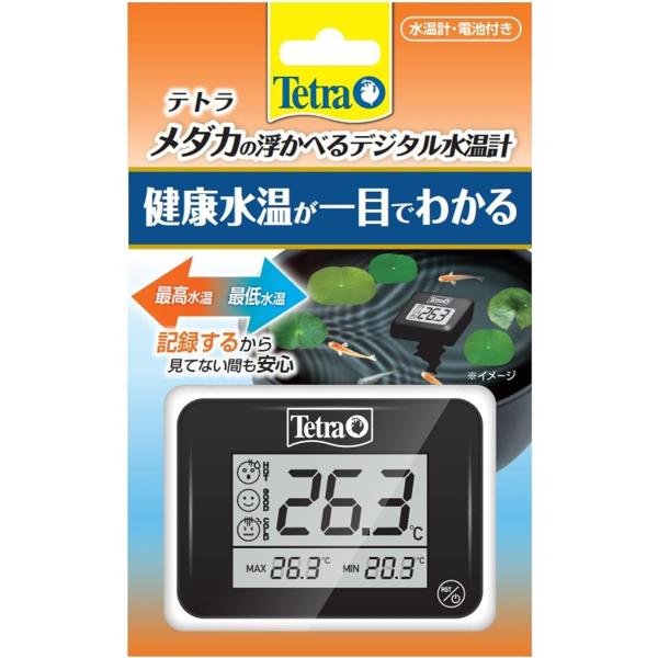テトラ メダカの浮かべるデジタル水温計