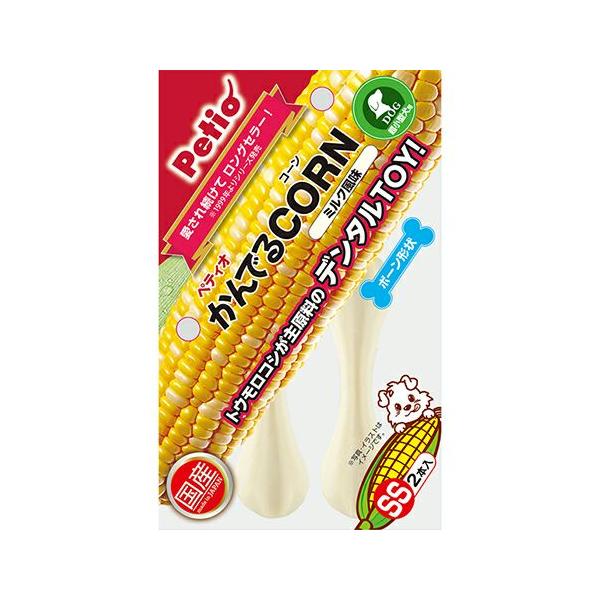 ペティオ かんでるCORN ミルク風味 SS 超小型犬用 2本入 持ちやすく、くわえやすい、 トウモロコシを主原料としたユニークな、かむためのおもちゃです。 遊びながら、かむことによって歯と歯ぐきを健康に保ちます。 トウモロコシが主原料のデンタル玩具。 " おもちゃ" ですがトウモロコシが主原料なので、 ワンちゃんが誤って小さなかけらを飲み込んでも無害で、自然に排泄されます。 ---対象--- 超小型犬 ---原産国--- 日本 ---原材料--- コーンスターチ・グリセリン・フレーバー・着色料 ---サイズ--- 約幅2.5×長さ9×厚み1.3cm ・リニューアルに伴い、商品パッケージ・内容が変更となっており、画像・内容と異なる場合がございます。 ・ご購入いただいたタイミングにより、お品切れの場合がございます。その場合は別途ご連絡させていただきます。