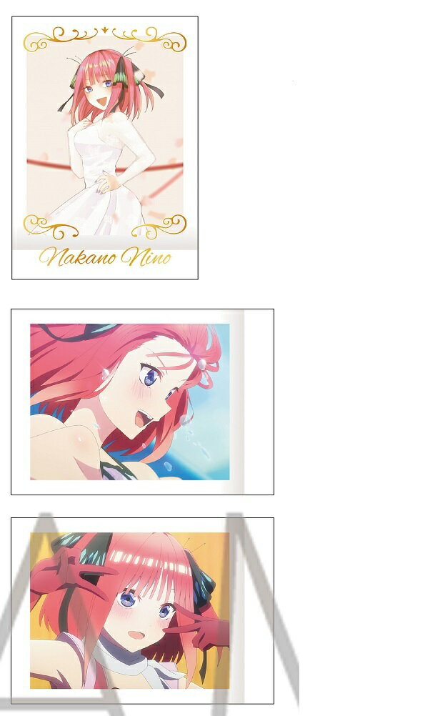 映画 五等分の花嫁 ぱしゃこれ 中野 二乃 No.2 7 15 3枚セット グッズ