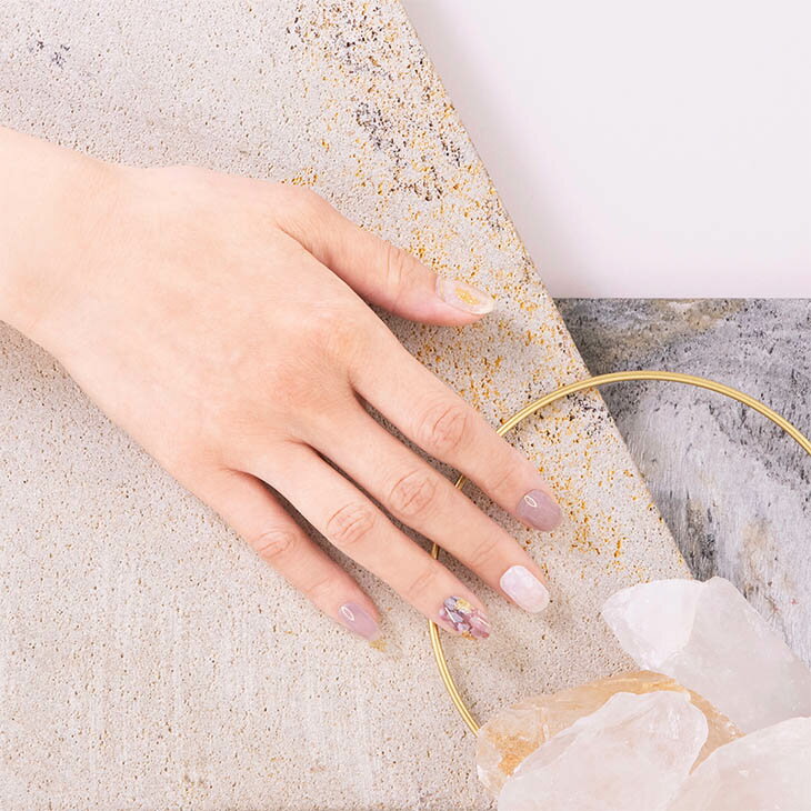 Beauty Avenue ビューティーアベニュー 生ジェルネイルシール col.ブロンズルチルクォーツ リアルジェルネイルシール ジェルネイル ネイルシール セルフネイル 時短ネイル 貼るだけ 簡単 おしゃれ かわいい