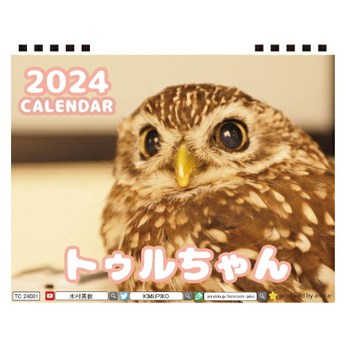  鳥のフクロウ トゥルちゃん 2024年 卓上 カレンダー TC24142